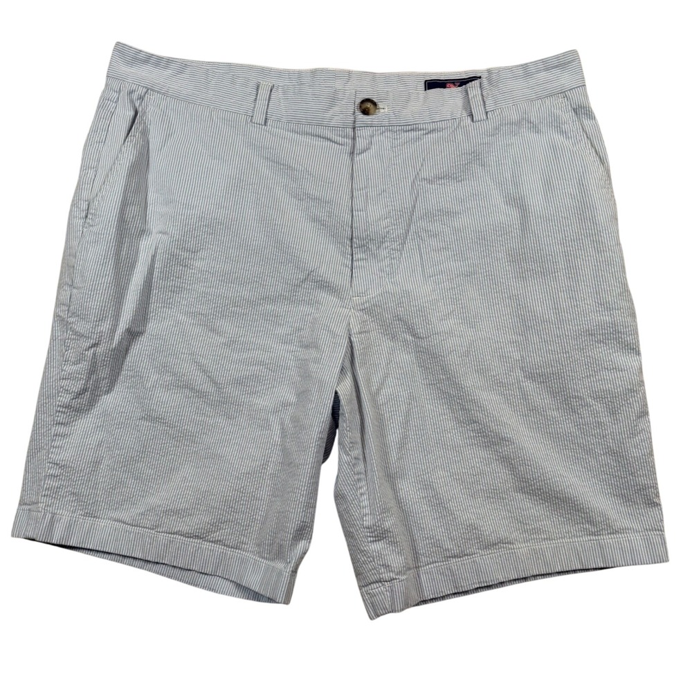 Vineyard Vines Men's Seersucker Blue & White Pin Stripe Shorts Size 38